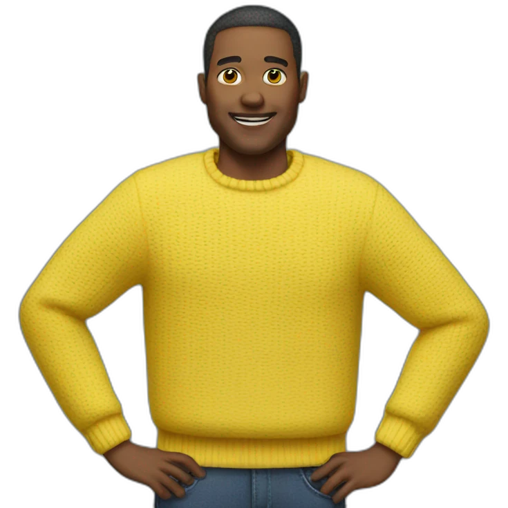 Man in blue and yellow sweater emoji