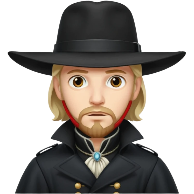 Athos, musketeer in black trench coat emoji