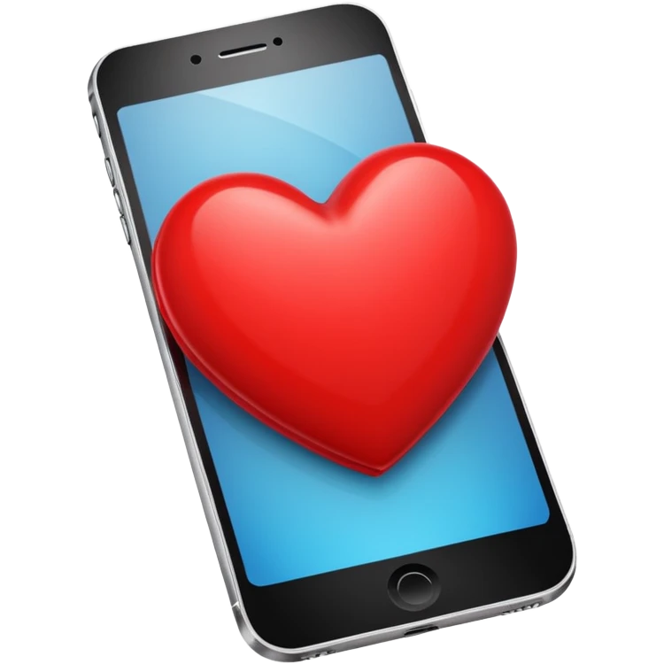 red heart on iphone screen emoji