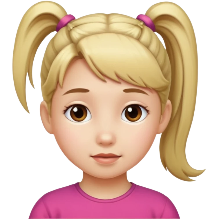 una chica pequeña con una cola  emoji