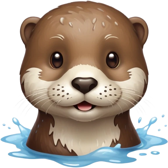 Otter with moustache splashed in white paint emoji