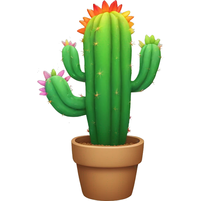 Rainbow cactus emoji