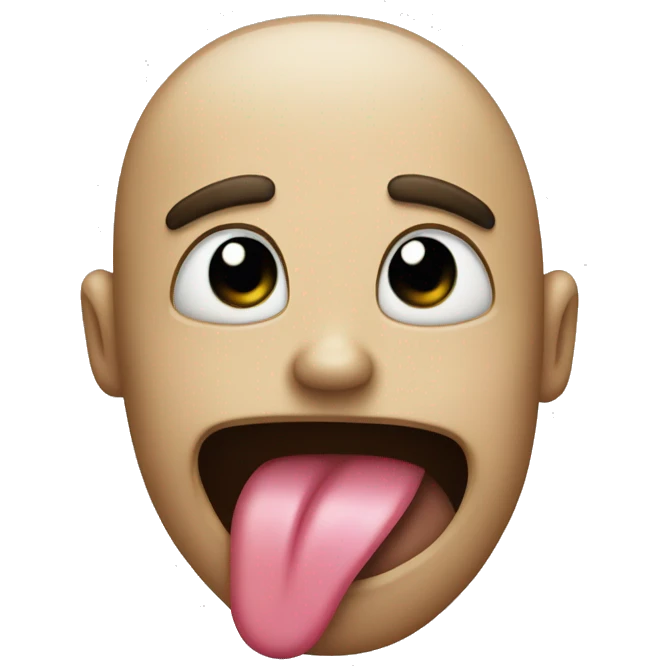 Sticking out tongue but its frowning emoji