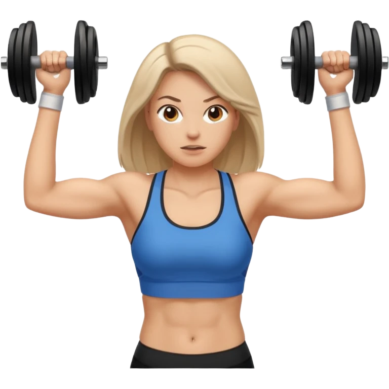 one women working out open hair emoji