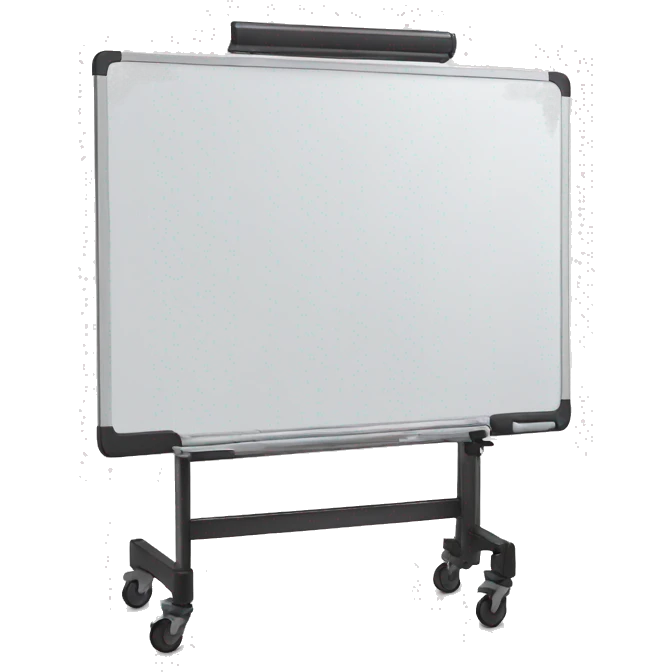 whiteboard on stand with wheels emoji