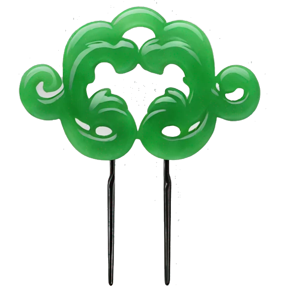 Jade chinese hair pin emoji