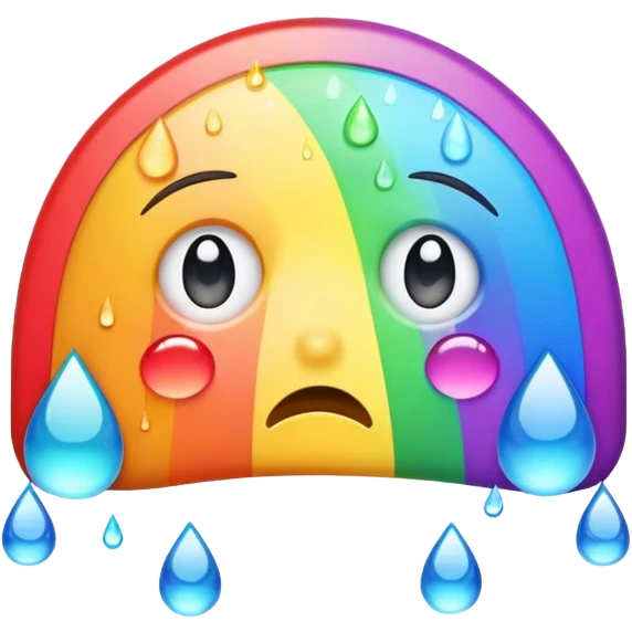 Sad crying rainbow  emoji