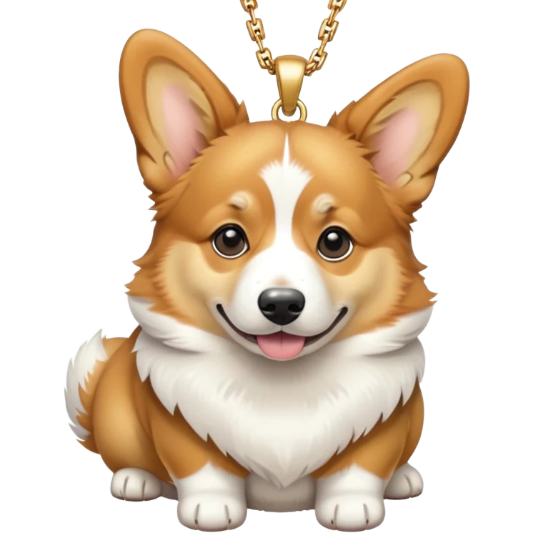 corgi wearing a gold chain emoji