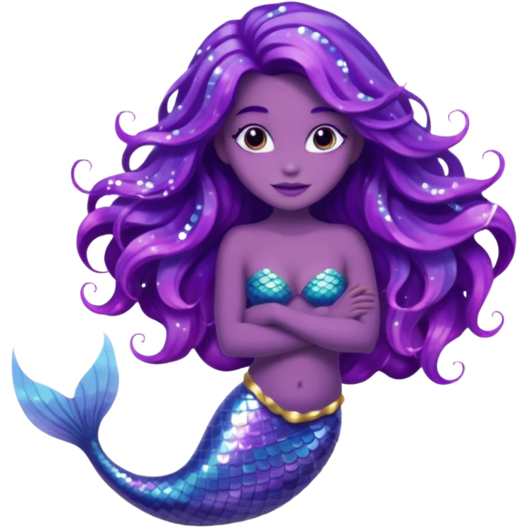 glitter purple mermiad emoji