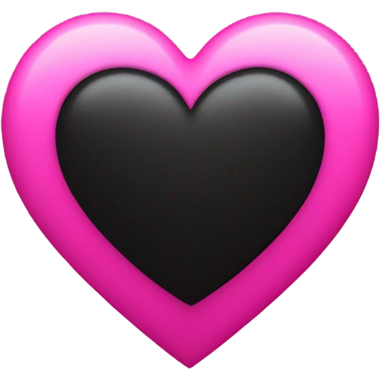 Black heart with pink emoji