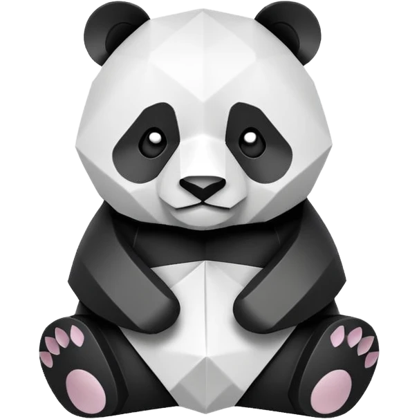 Un panda origami emoji