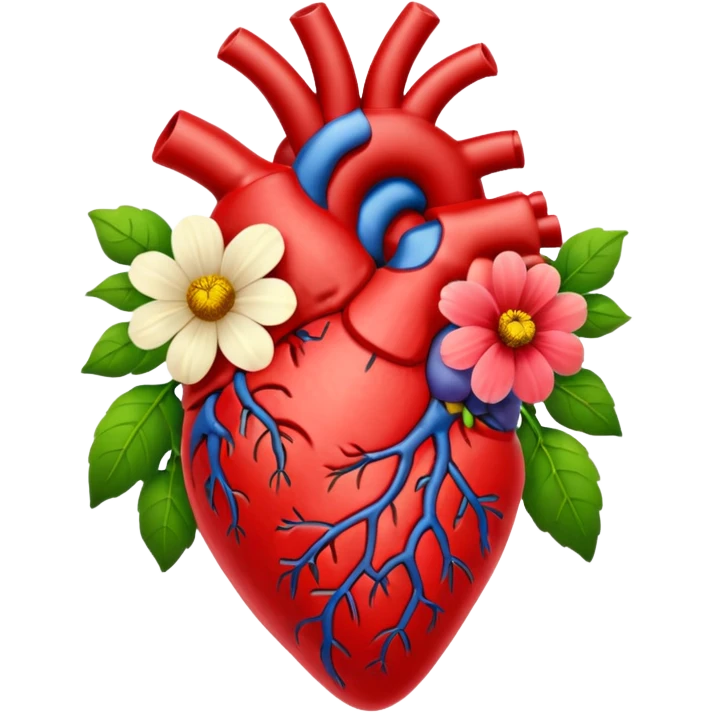 Anatomical hart with flowers emoji
