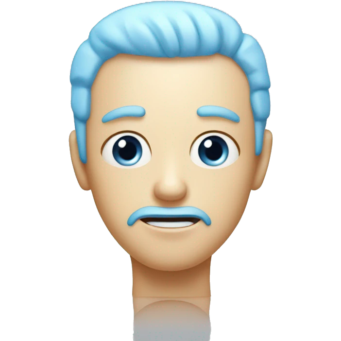 A face with small, open eyes, open frown, raised eyebrows, and a pale blue forehead, as if experiencing a cold flash. Samsung’s design shows upper teeth and tongue. exaggerated emoji