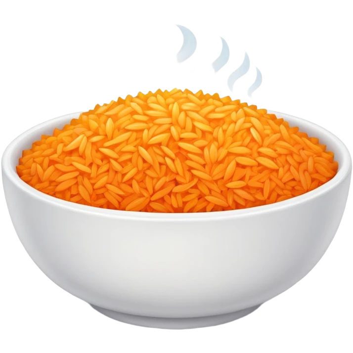 bowl of bright orange rice emoji