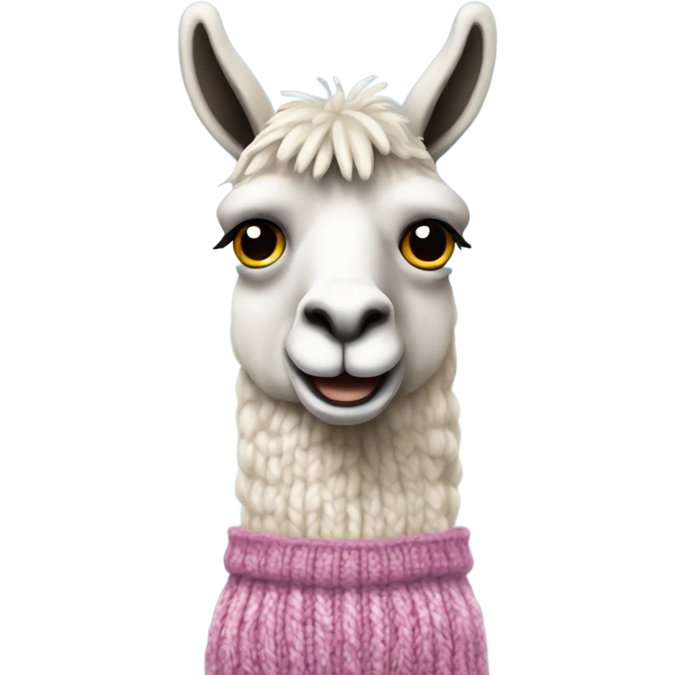Llama in a cable knit sweater  emoji
