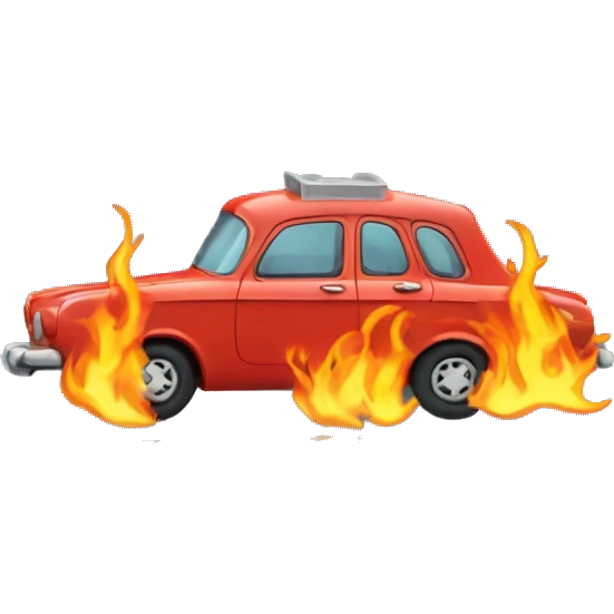 Voiture qui fais des flammes emoji