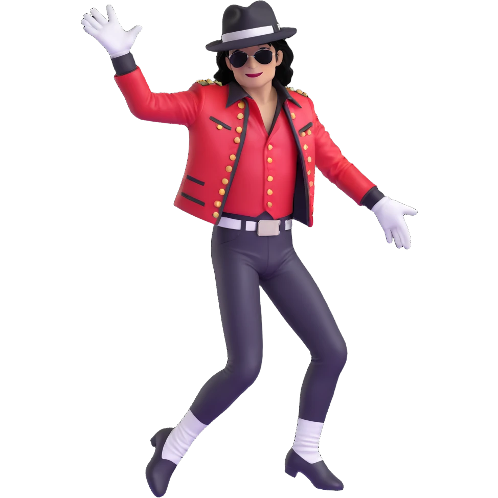 Michael Jackson iconic pop star wearing signature hat and glove, performing dance move pose 1 emoji