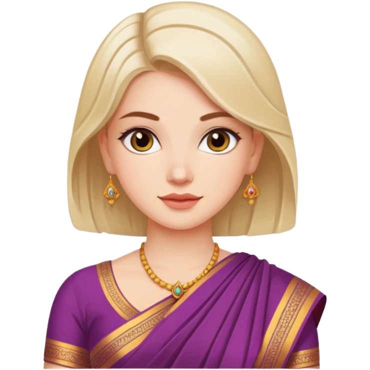 White beautiful girl in saree emoji