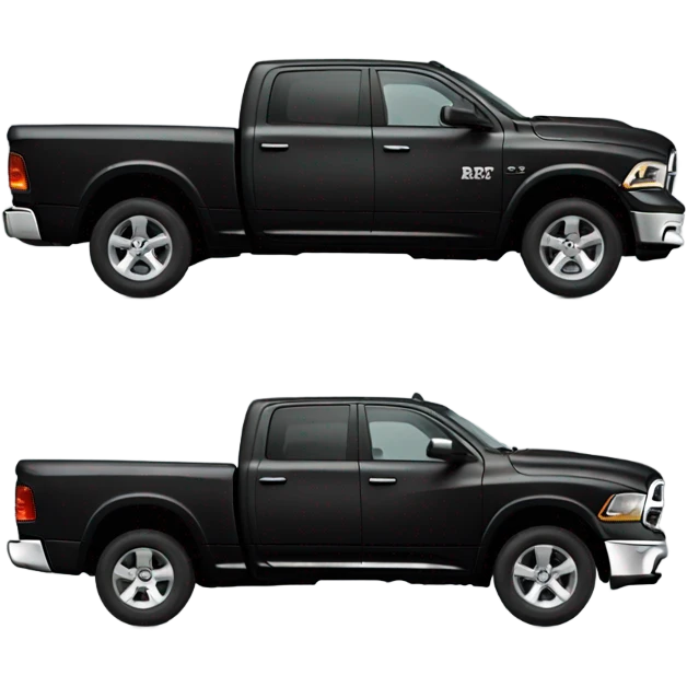 Black dodge ram truck emoji