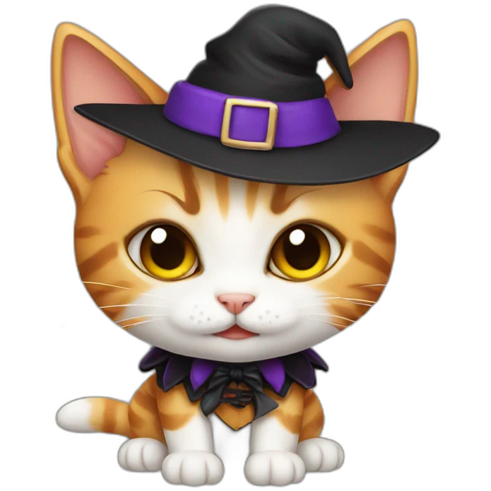 kitten in halloween clothes emoji