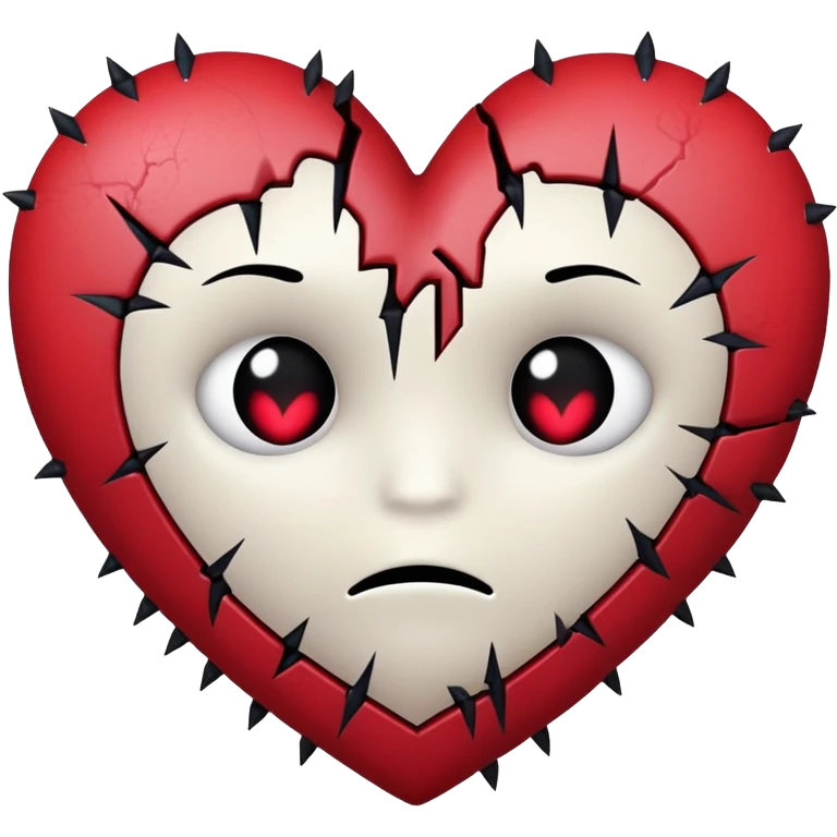 gothic emo broken heart with stitches emoji
