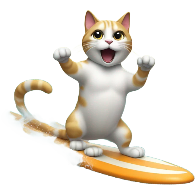 Cat surfing  emoji