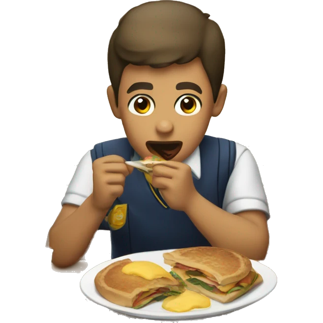 colegio comiendo emoji