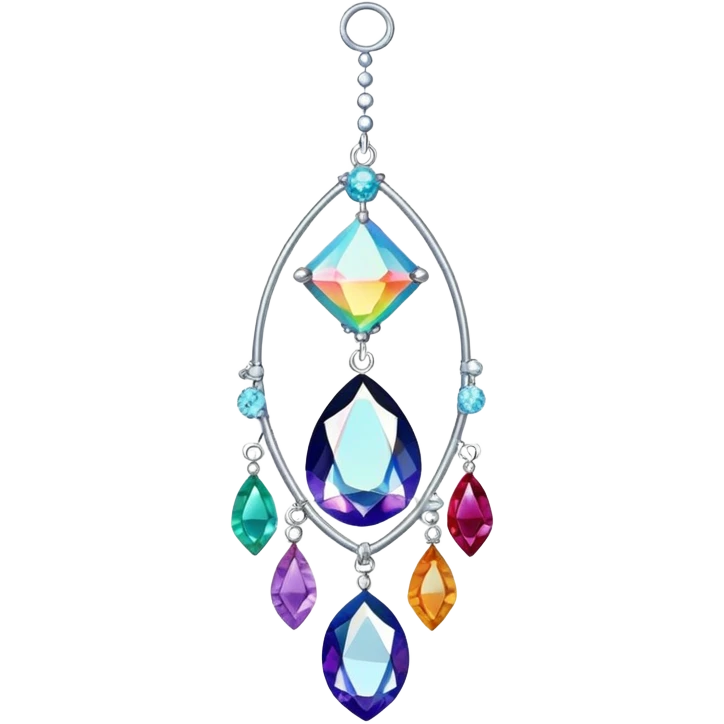 Hanging chained suncatcher with crystal gemstones  emoji