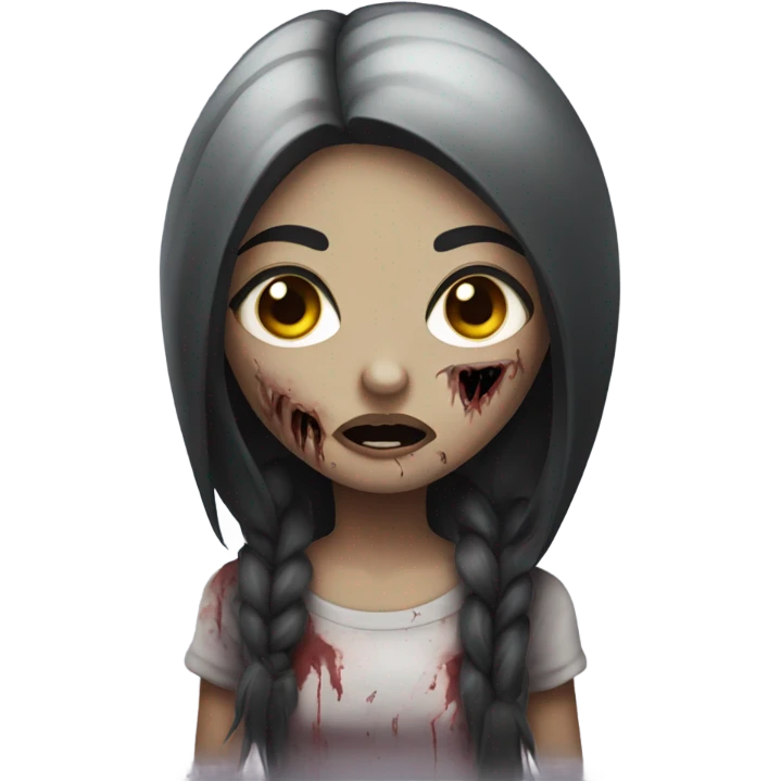 girl zombie with black hair emoji