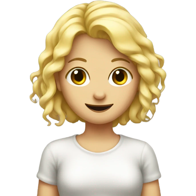 Blond haired girl with the body of a worm emoji