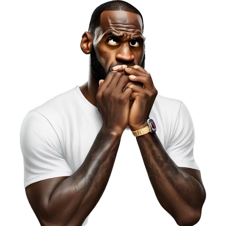 lebron biting his nails in nervousness emoji
