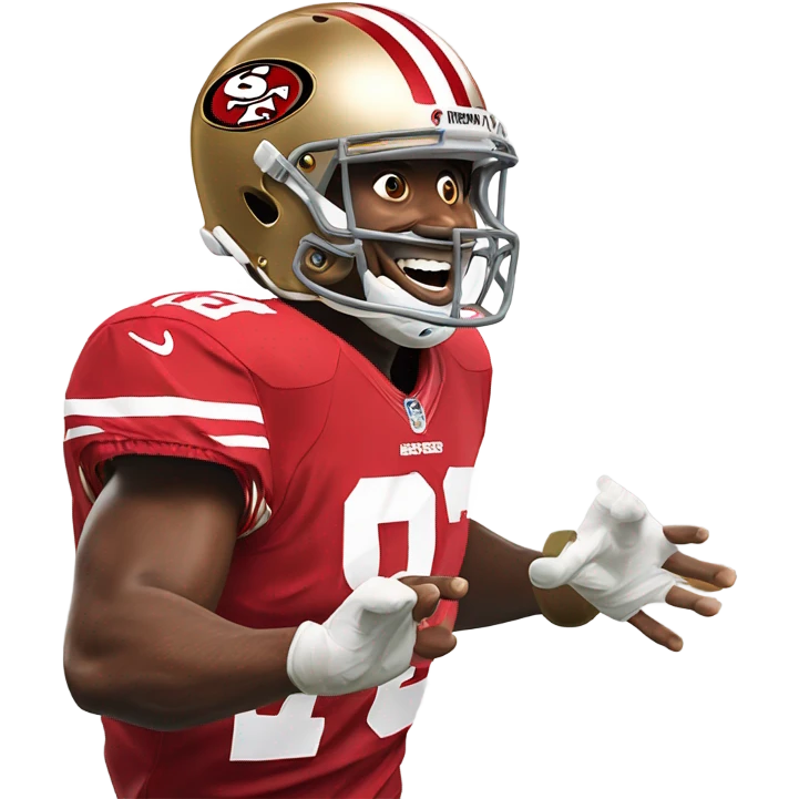 San Francisco 49rs player taunting Wisconsin packers player  emoji
