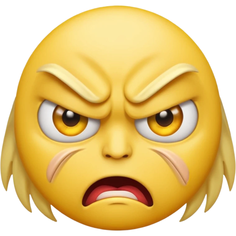 angry face emoji which is also rolling it's eyes emoji