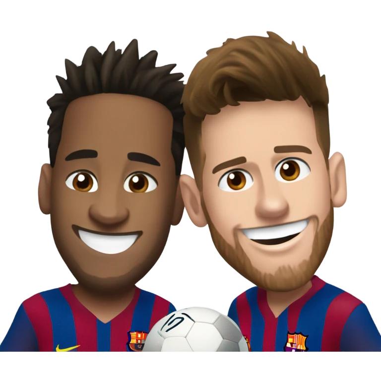 Messi with Neymar smiling emoji