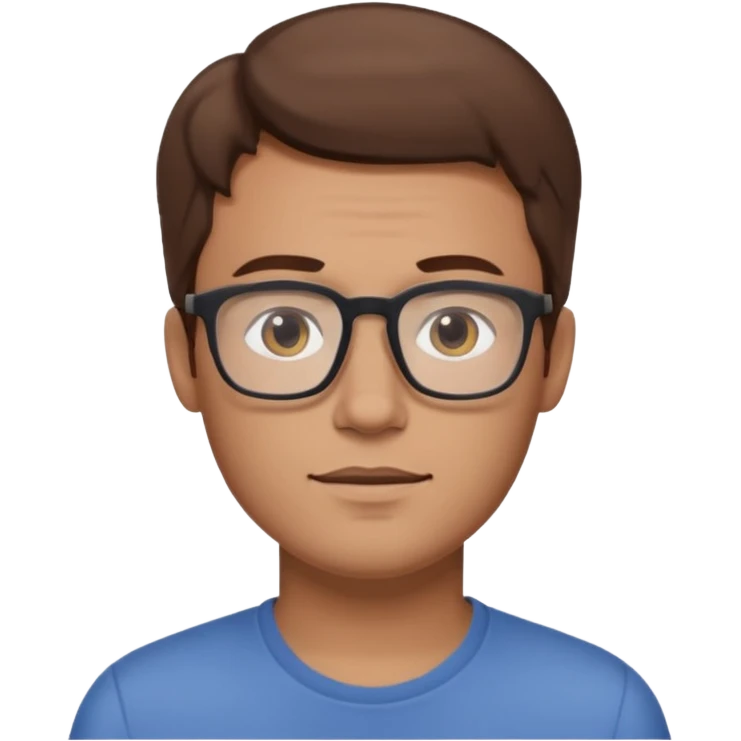 a young dad with brown hair, with rectangular glasses, without beard emoji