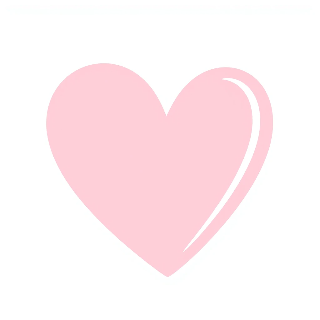 pastel pink hand-drawn heart emoji