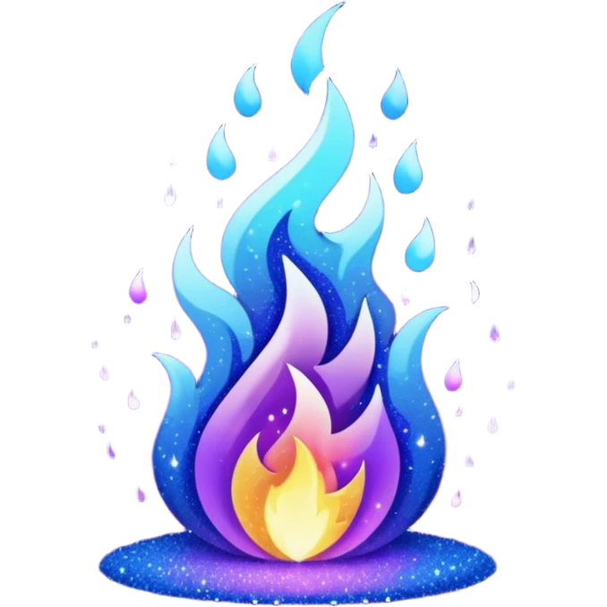 navy blue glitter fire in blue tones  emoji