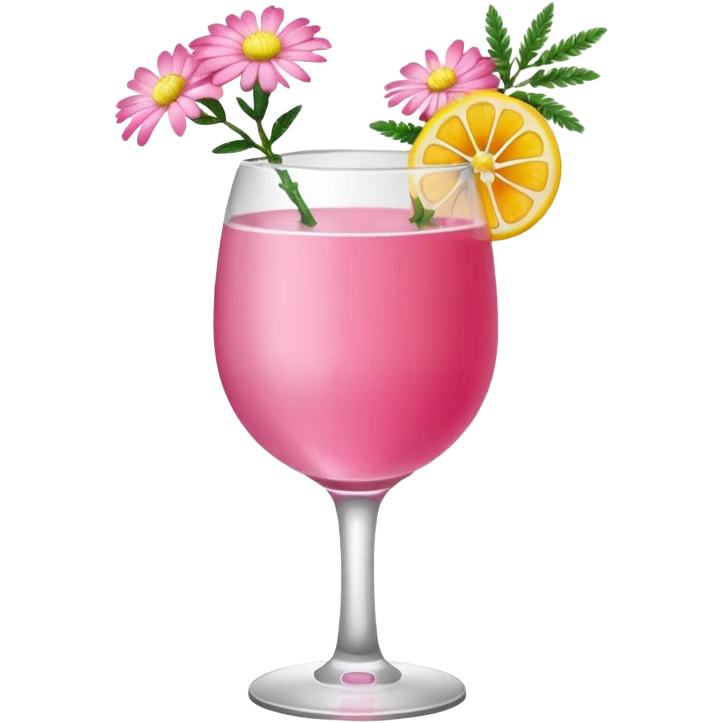 Pink Mimosa drink with flower  emoji