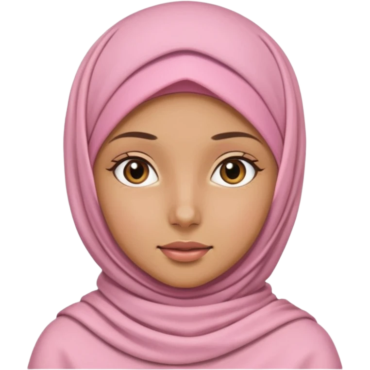 بنت ذات بشره حنطيه محجبه لابسه وردي فاتح emoji