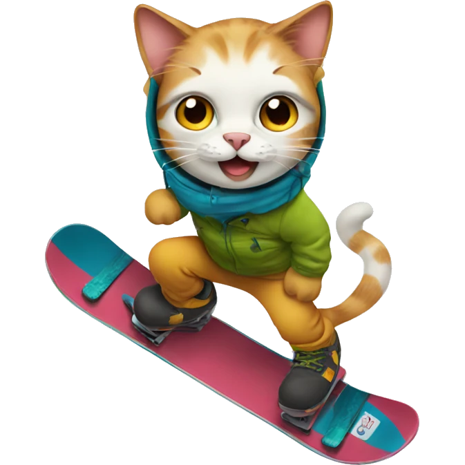 snowboarding cat emoji