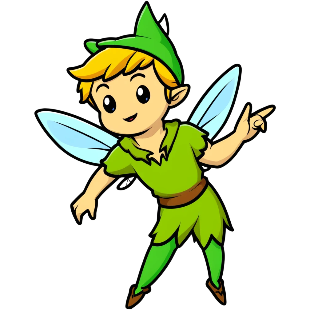 peter pan with tinkerbell emoji