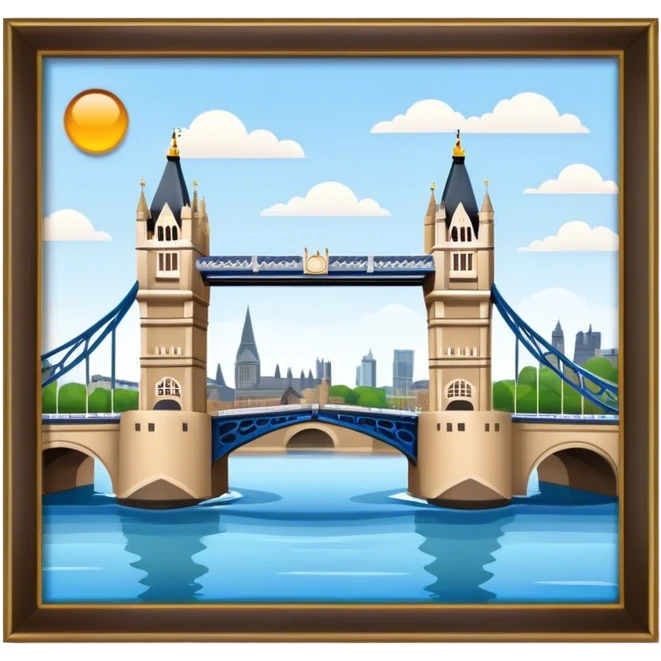 London bridge on river with no sky emoji