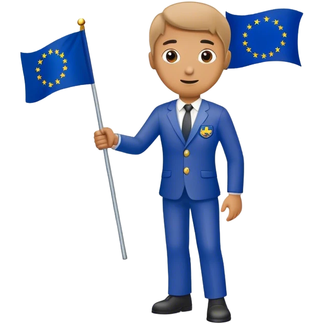 man with european union flag emoji