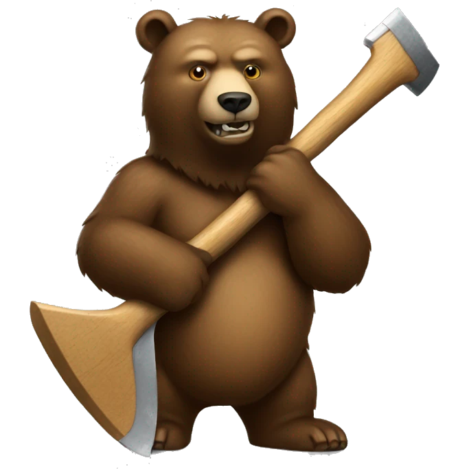 A bear holding an axe emoji
