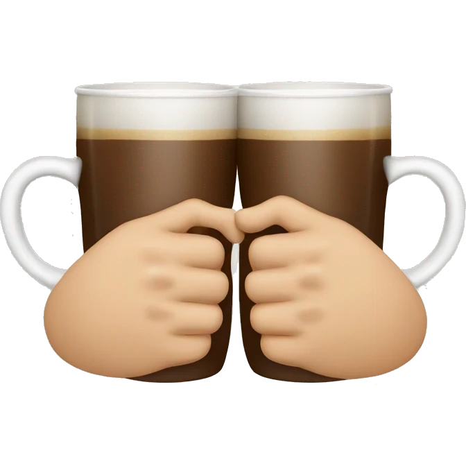 cheers with coffee cups. similar to with beer, but with coffee cups emoji