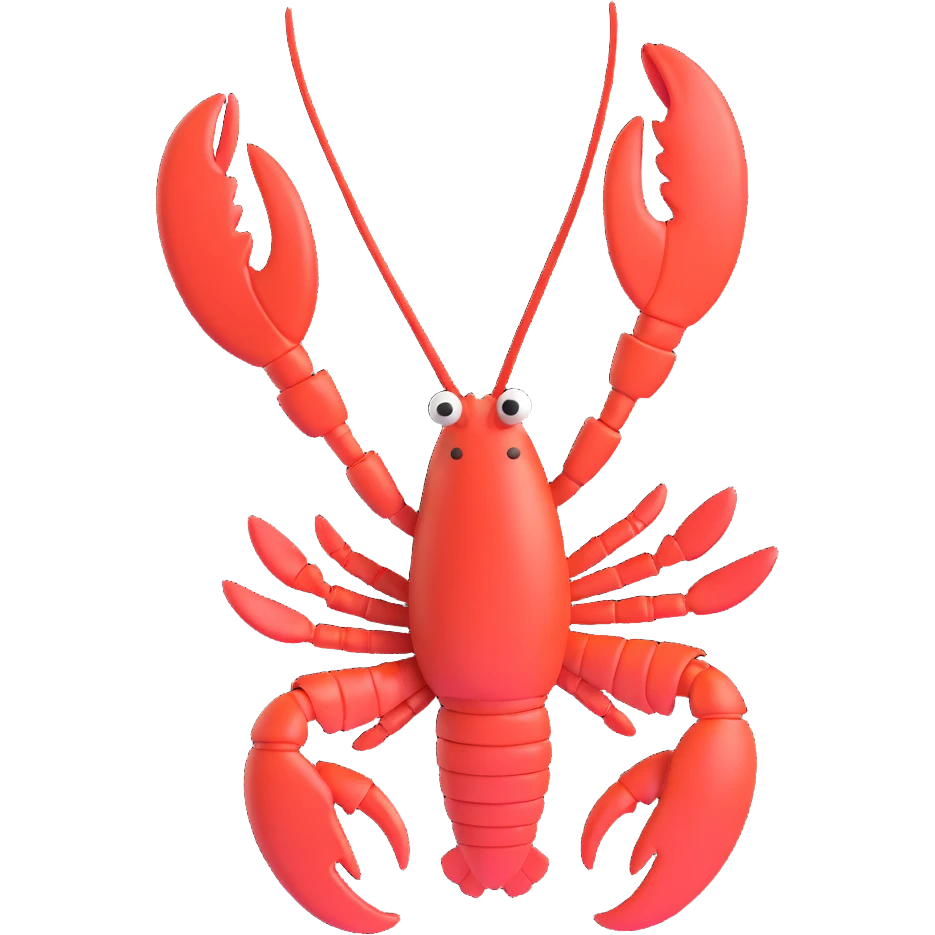 a lobster, 3D emoji style emoji