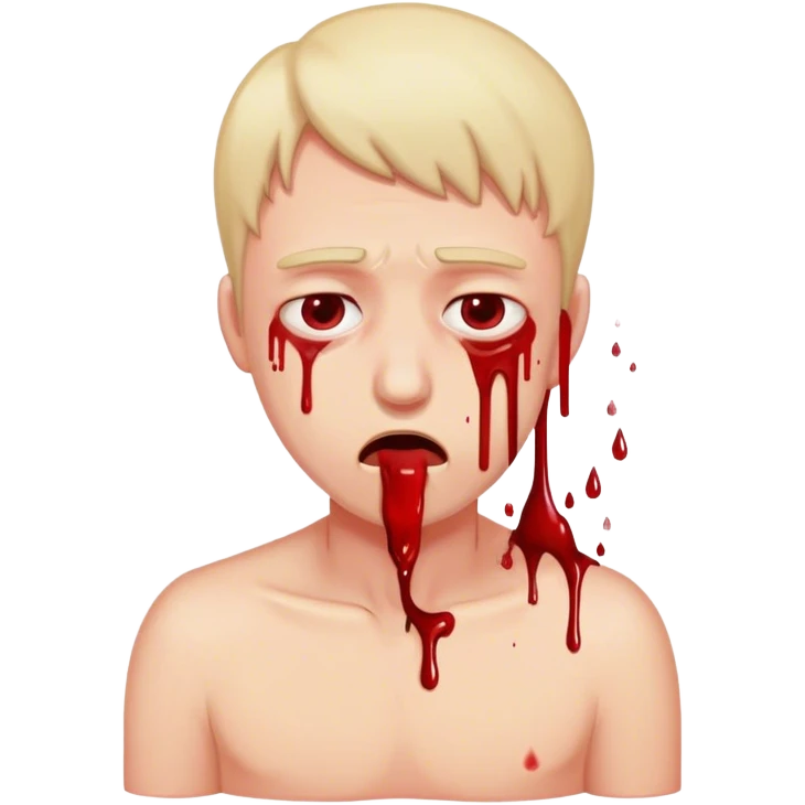 Head vomiting blood with nosebleeds emoji