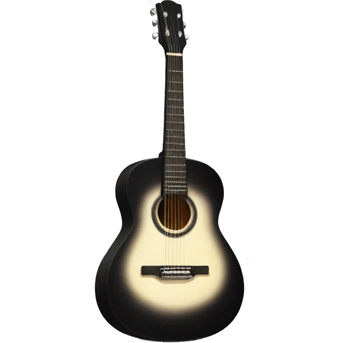 Guitarra acustica negra y Mica blanca  emoji