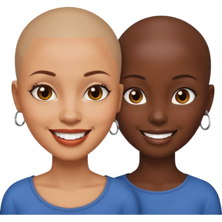 Ma meilleur amie et moi (femme) africaine cheveux rasé emoji