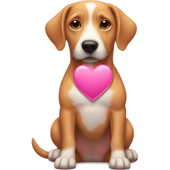 pink heart with dog inside  emoji